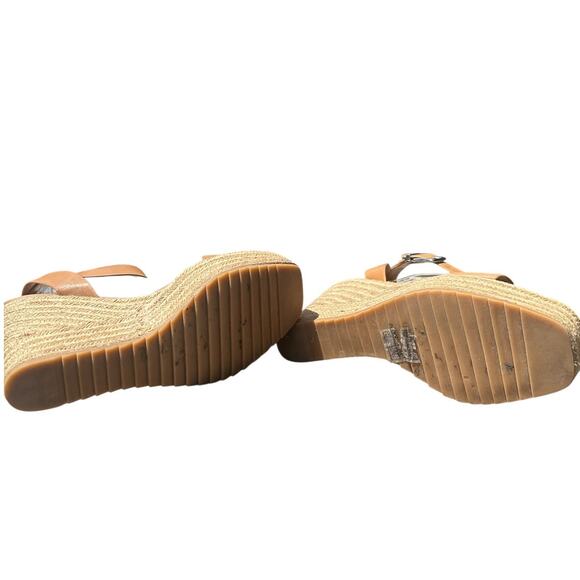FOREVER 21‎ Tan Espadrilles Wedge Strap Strappy Heels Womens Size 7.5 - Picture 7 of 8